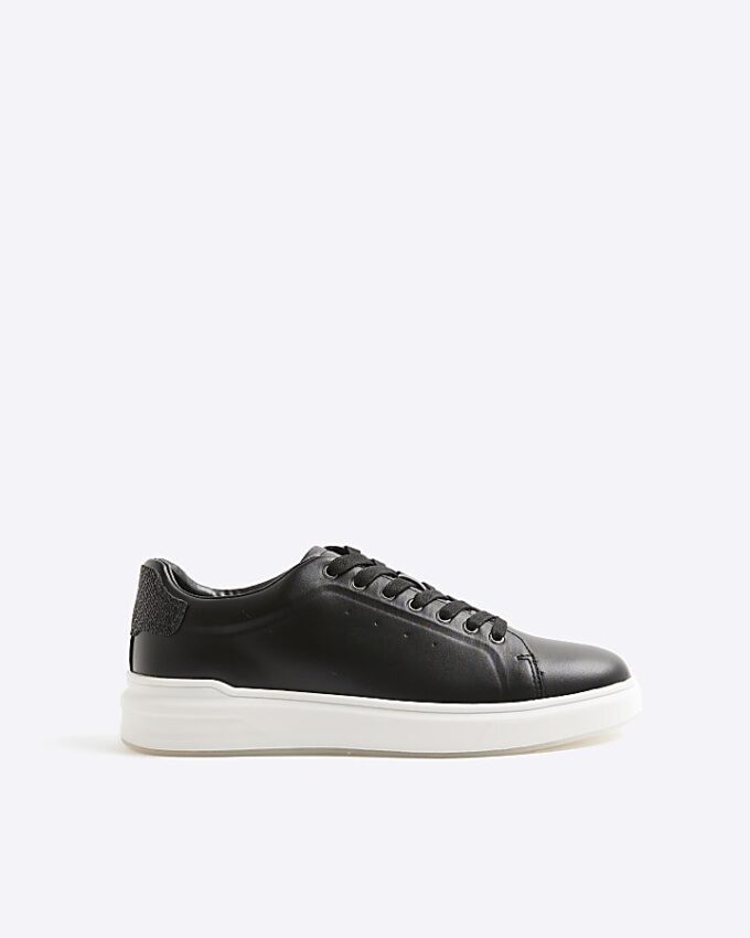 Black Monogram Panel Trainers