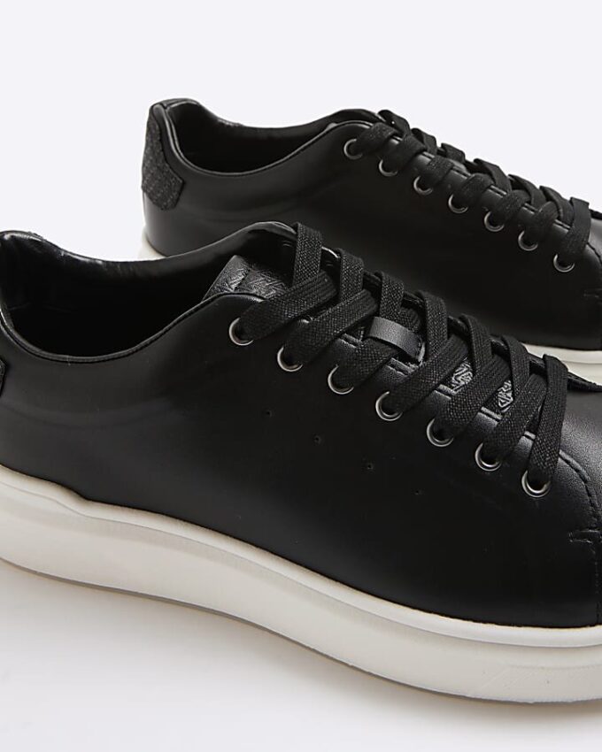Black Monogram Panel Trainers