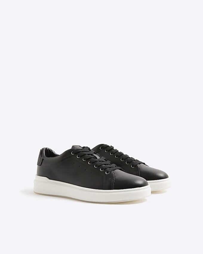 Black Monogram Panel Trainers