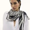 Black Monogram Print Neck Scarf