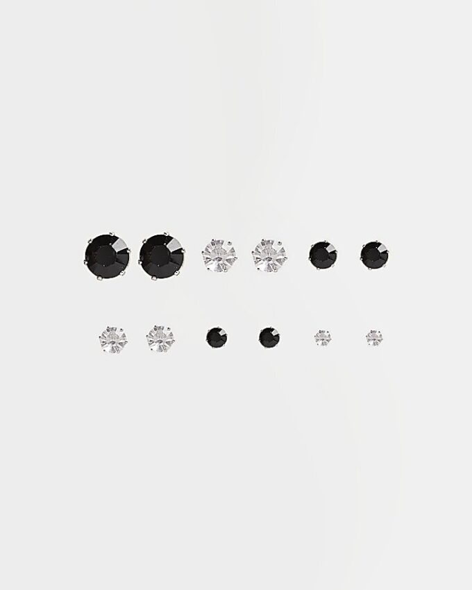 Black Multipack 6 Stud Earrings