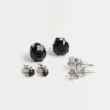 Black Multipack 6 Stud Earrings