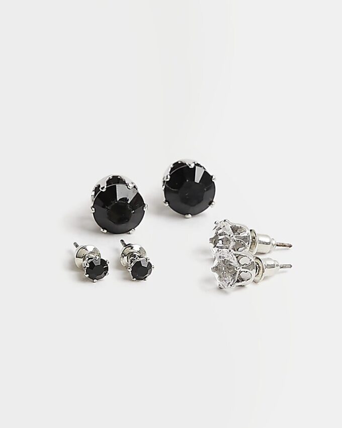 Black Multipack 6 Stud Earrings