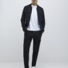 Black Muscle Fit Bomber Jacket
