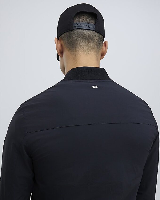 Black Muscle Fit Bomber Jacket