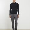 Black Muscle Fit Hexagon Polo Shirt