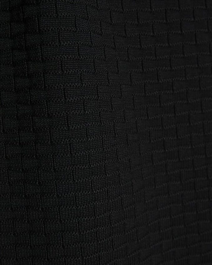 Black Muscle Fit Hexagon Polo Shirt