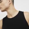 Black Muscle Fit Ribbed Vest