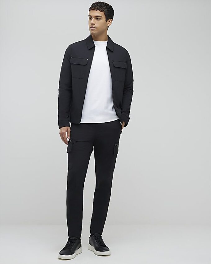 Black Muscle Fit Shacket