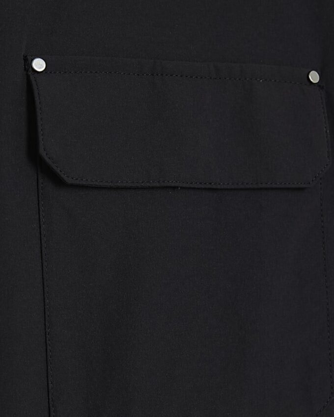 Black Muscle Fit Shacket