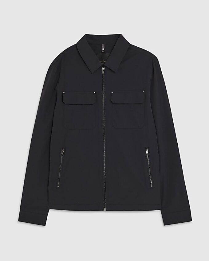 Black Muscle Fit Shacket