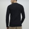 Black Muscle Fit Textured Jumper