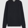 Black Muscle Fit Textured Jumper