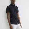 Black Muscle Fit Textured Shirt