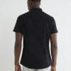 Black Muscle Fit Textured Shirt