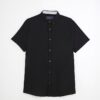 Black Muscle Fit Textured Shirt