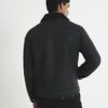 Black Nubuck Zip Shearling Western Jacket
