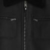 Black Nubuck Zip Shearling Western Jacket