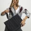 Black Nylon Quilted Shopper Bag