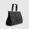 Black Nylon Quilted Shopper Bag