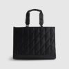 Black Nylon Quilted Shopper Bag