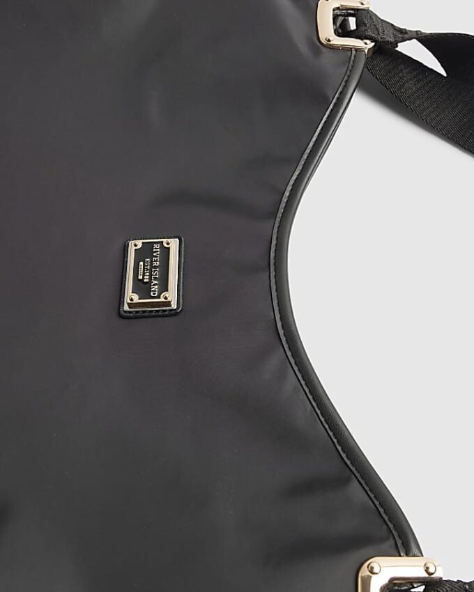 Black Nylon Slouch Shoulder Bag