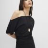 Black Off Shoulder Drape Top