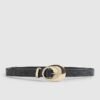 Black Oval Buckle Jeans Belt