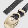 Black Oval Buckle Jeans Belt