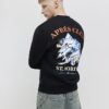Black Oversized Fit Apres Club Ski Sweatshirt