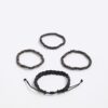 Black Pack of 4 Beaded Wood Bracelets