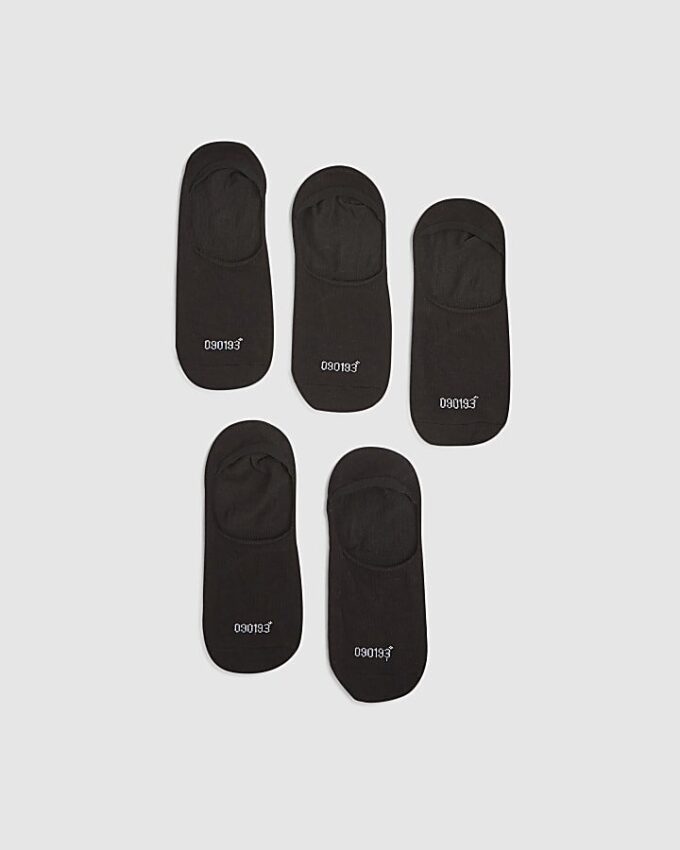 Black Pack Of 5 Ankle Socks