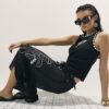 Black Palm Embroidered Sarong