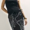 Black Palm Embroidered Sarong