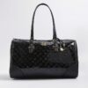 Black Patent Monogram Charm Holdall bag