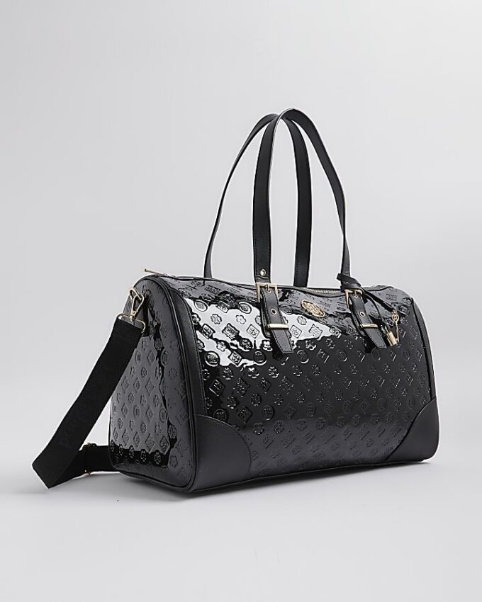 Black Patent Monogram Charm Holdall bag