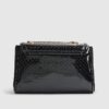 Black Patent Monogram Shoulder Bag