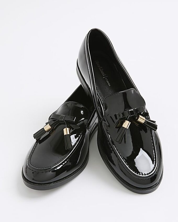 Black Patent Tassel Loafers