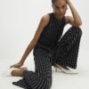 Black Pinstripe Longline Waistcoat