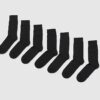 Black Plain Pack Of 7 Socks
