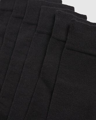 Black Plain Pack Of 7 Socks