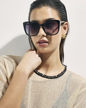 Black Plastic Cat eye Sunglasses