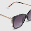 Black Plastic Cat eye Sunglasses