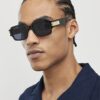 Black Plastic Rectangle Sunglasses
