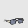 Black Plastic Rectangle Sunglasses