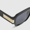 Black Plastic Rectangle Sunglasses