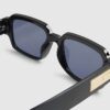 Black Plastic Rectangle Sunglasses