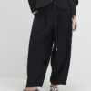 Black Pleated Balloon Leg Trousers