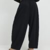 Black Pleated Balloon Leg Trousers