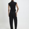 Black Pleated Tapered Trousers